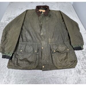 Vintage 80s Cripple Creek Waxed Cotton Jacket Mens 2XL Barbour A190 Style Chore